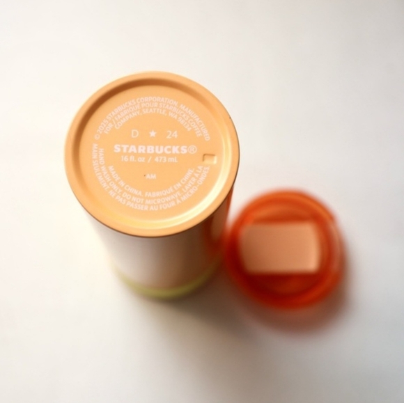 Starbucks Limited Edition SS Insulated Tumbler 16 Oz Orange & Yellow-NWT - Picture 4 of 6